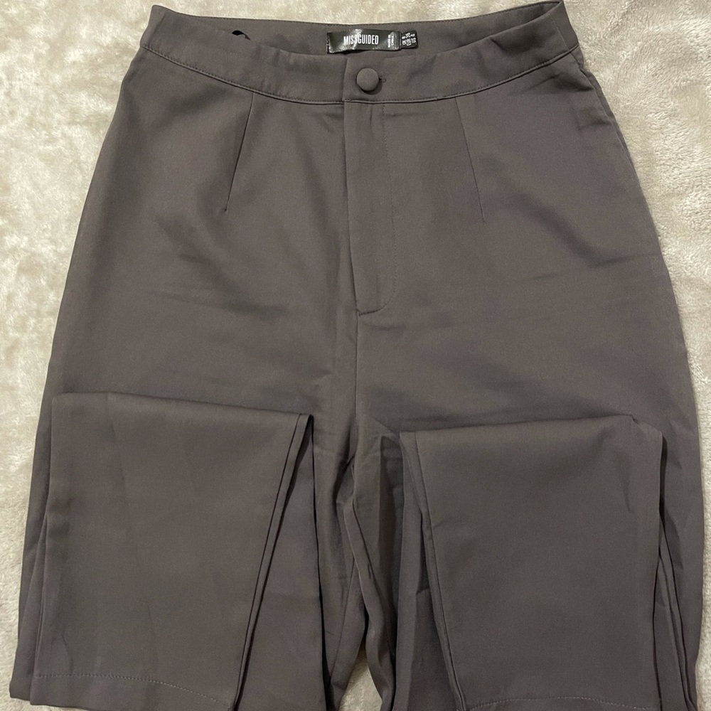 Dark Gray Basic Cigarette Trousers - image 3